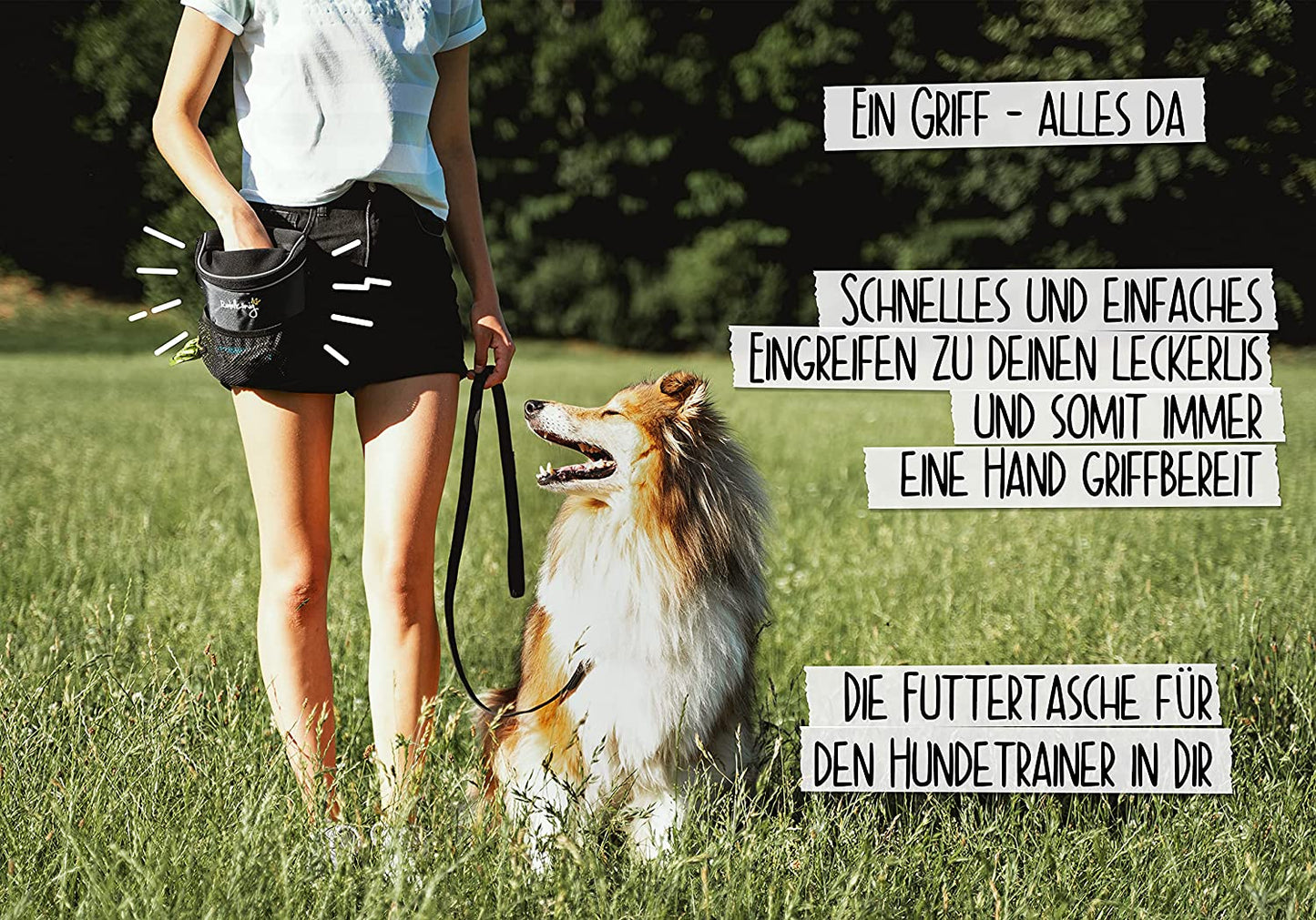 Rudelkönig Leckerlibeutel / Praktische Futtertasche für das Hundetraining