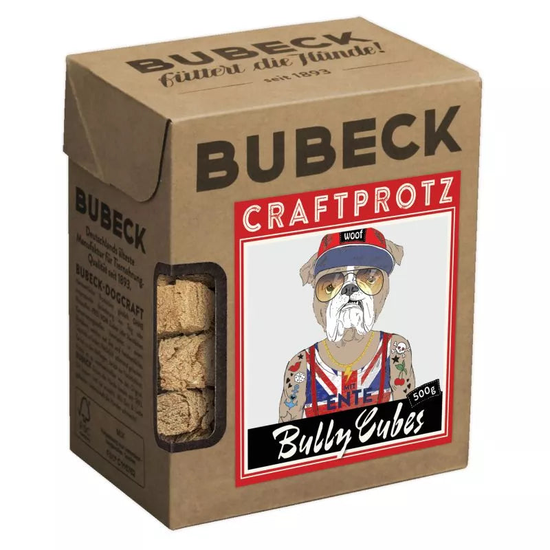 Bubeck Craftprotz Bully Cubes mit Ente 500g | Hundekuchen
