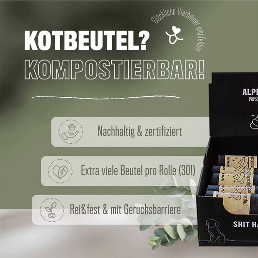 Alphazoo Pupssäcken - Kompostierbare Hundekotbeutel 10 Rollen