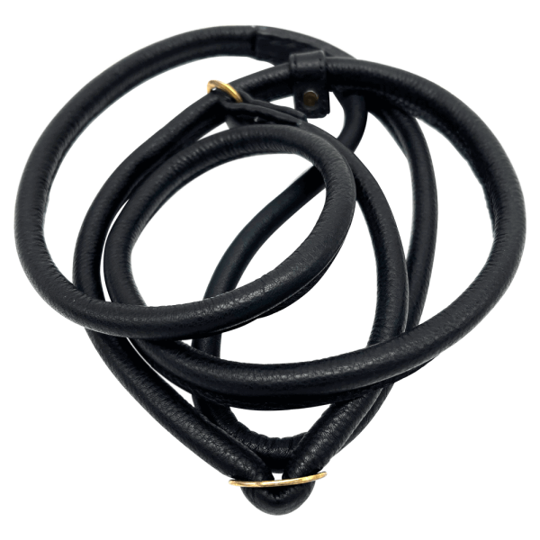 Romneys Soft-Leder Moxonleine, schwarz, 1,20 m